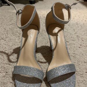 Silver Glitter Women's Sandals